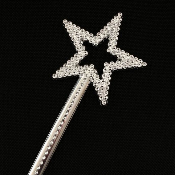 厂家供应 节日派对舞会道具 儿童星星权杖魔法棒 银色星星仙女棒