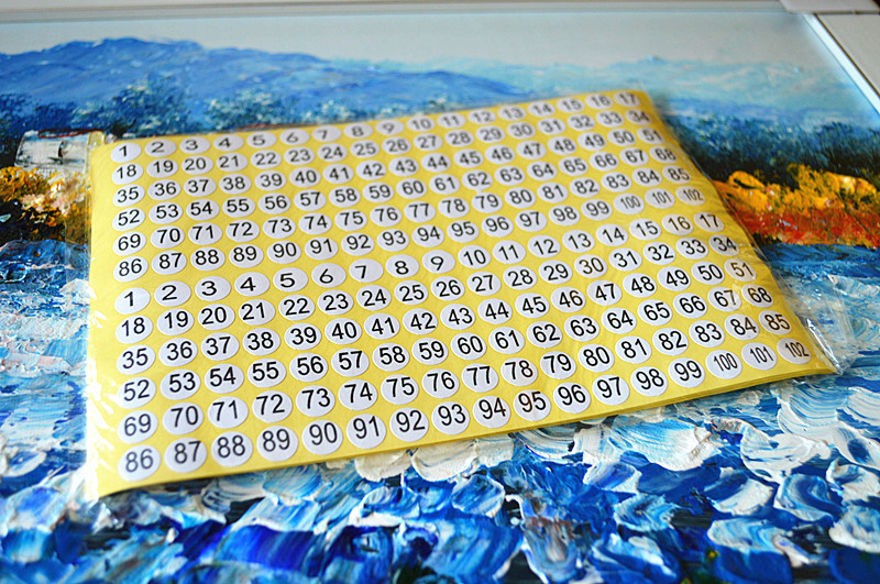 圆形号码贴纸 数字标签贴纸 10mm数码标贴 1-102号不干胶数字贴纸
