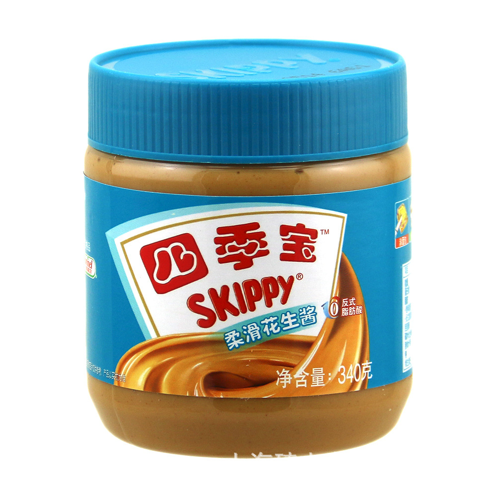 四季宝skippy柔滑花生酱340g好吃的火锅面包涂蘸料调味酱