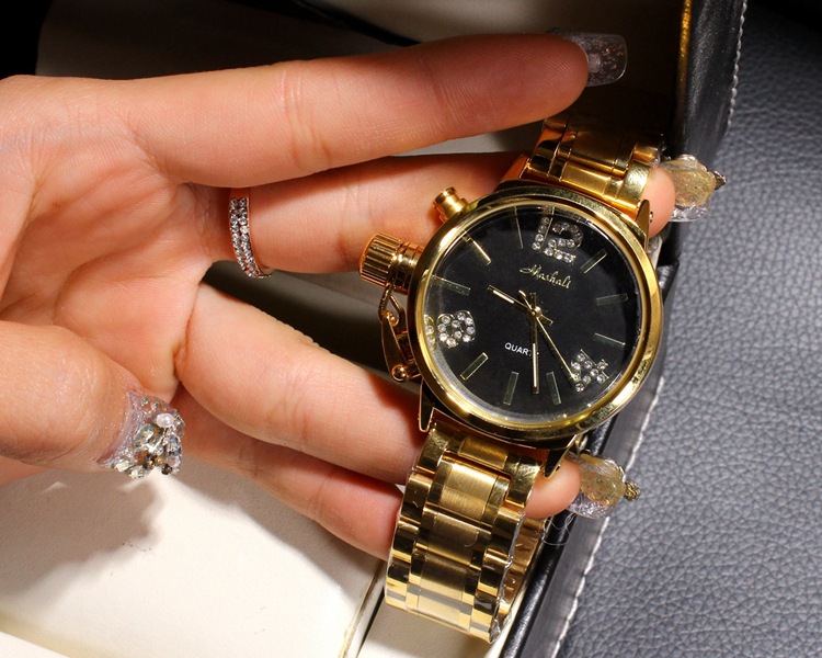 mashali/玛莎莉 简约时尚钢带女表 高档大气石英手表 批发