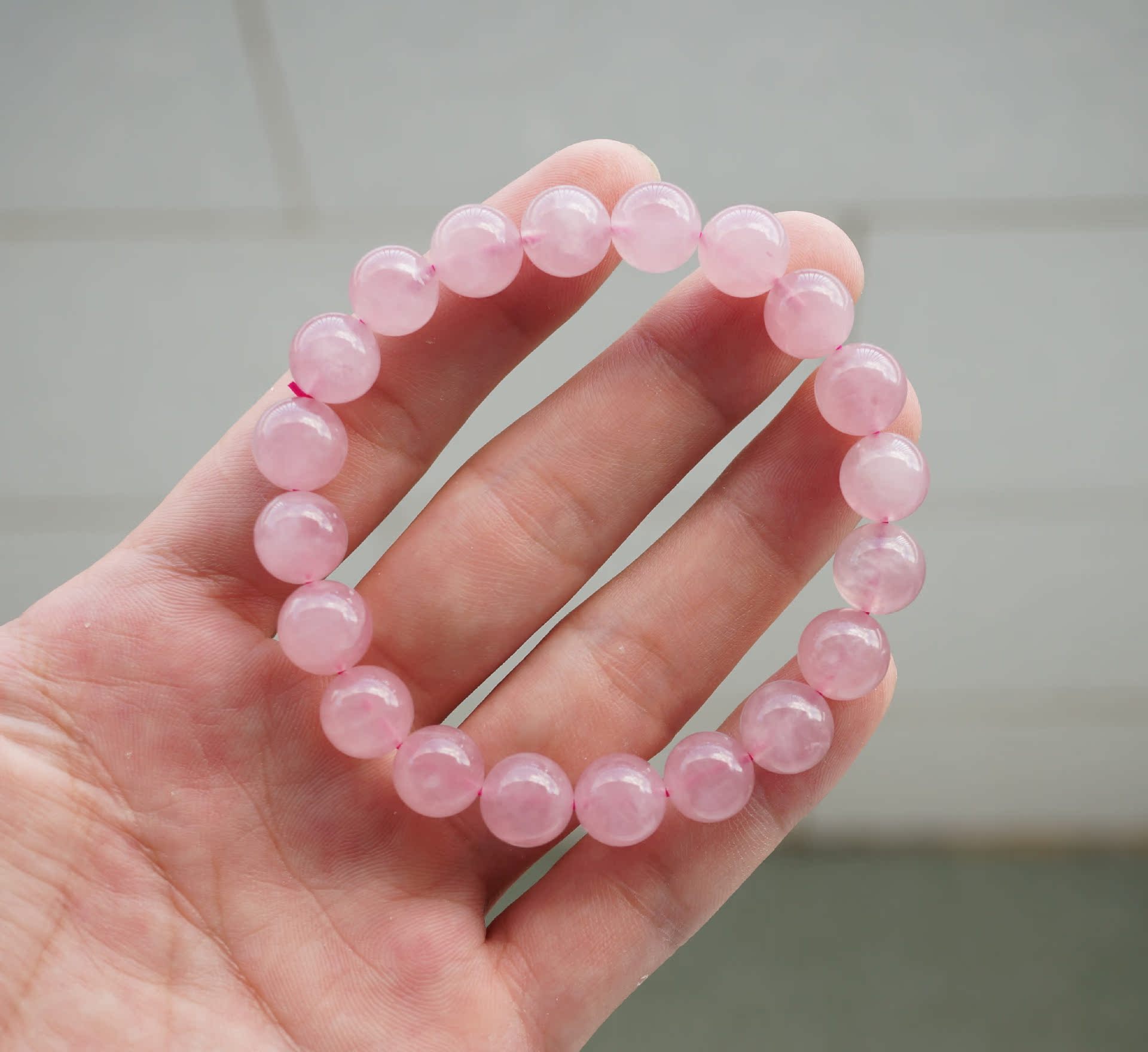 水晶手链 天然马达加斯加粉晶 粉水晶手链女款 旺桃花饰品 马粉