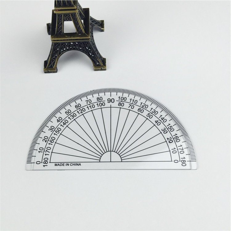 厂家现货批发 塑料 半圆量角尺 10cm 4英寸 180度量角器 学生尺子