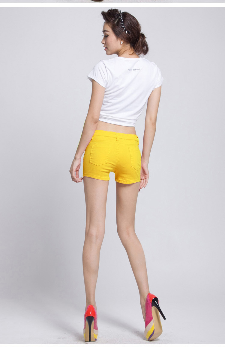 2016夏装新款女装 韩版糖果彩色热裤 修身弹力显瘦打底超短裤女裤