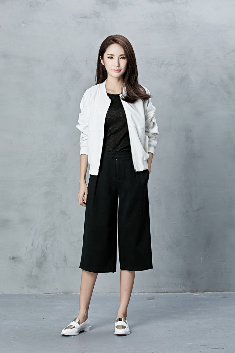 包邮 帛然2015秋季新款女装韩版时尚休闲拉链圆领长袖品牌女外套