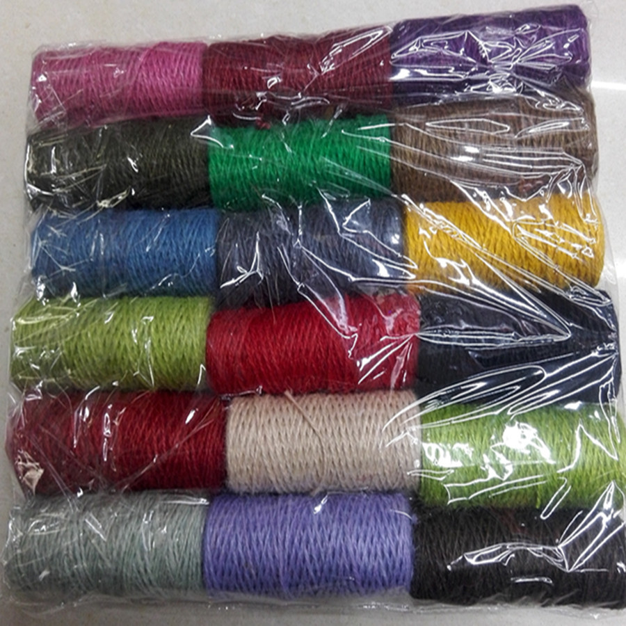 Spot Supply DIY Handmade Products Roll Handmade Colored Hemp Rope Cylindrical 100 M 2-Strand