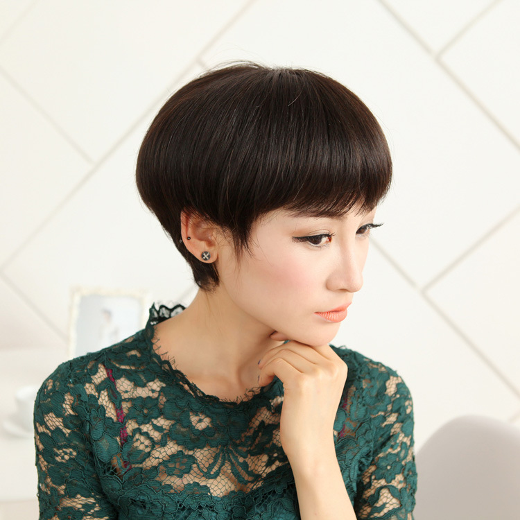 假发蘑菇头假发头顶头发真人发真人假发片女发头发造型品假发