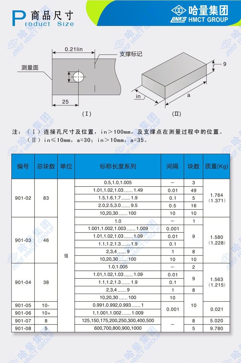 供应哈量12块量块 卡尺专用块 标准块 校正块12块