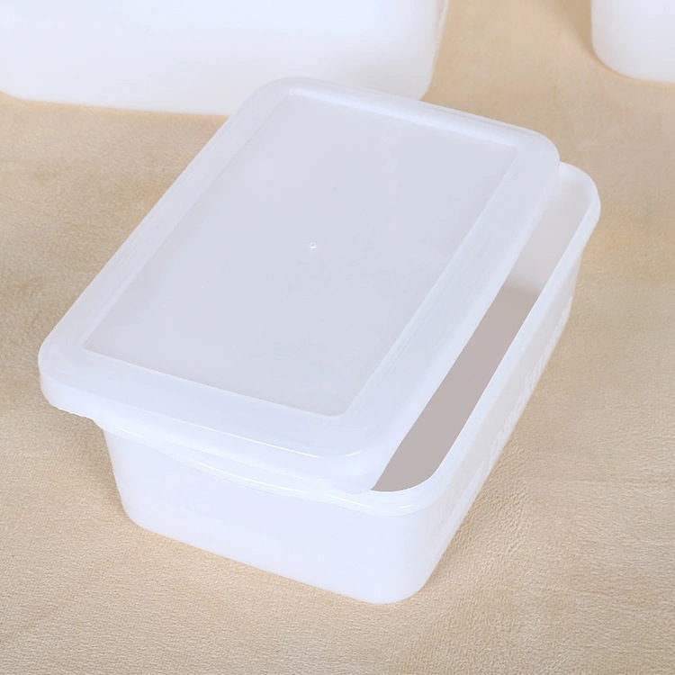800白色塑料保鲜盒带盖长方形食堂饭店酒店食品收纳盒冰箱收纳盒