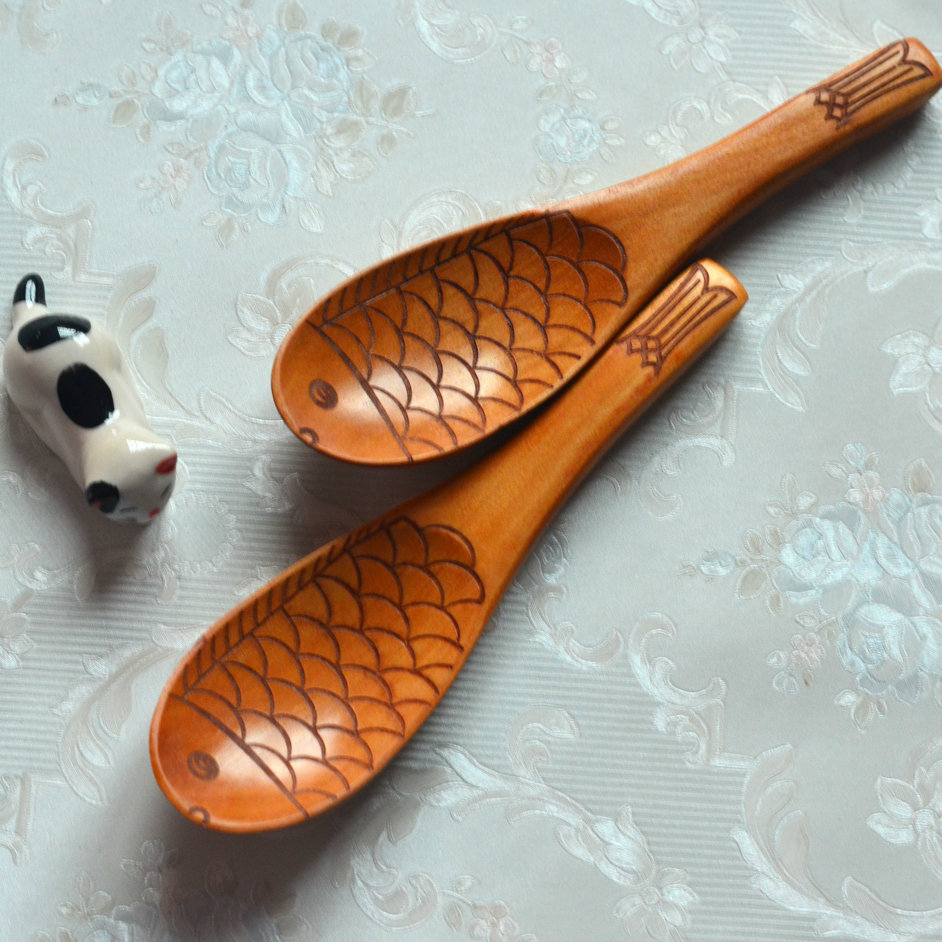 厂家直销创意荷木鱼形饭勺 手工雕刻木勺 可来样定制