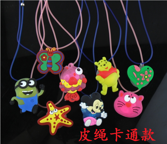 Hot Sale Luminous Necklace Luminous Pendant Princess Flash Acrylic Necklace Night Market Stall Children's Small Toys Wholesale