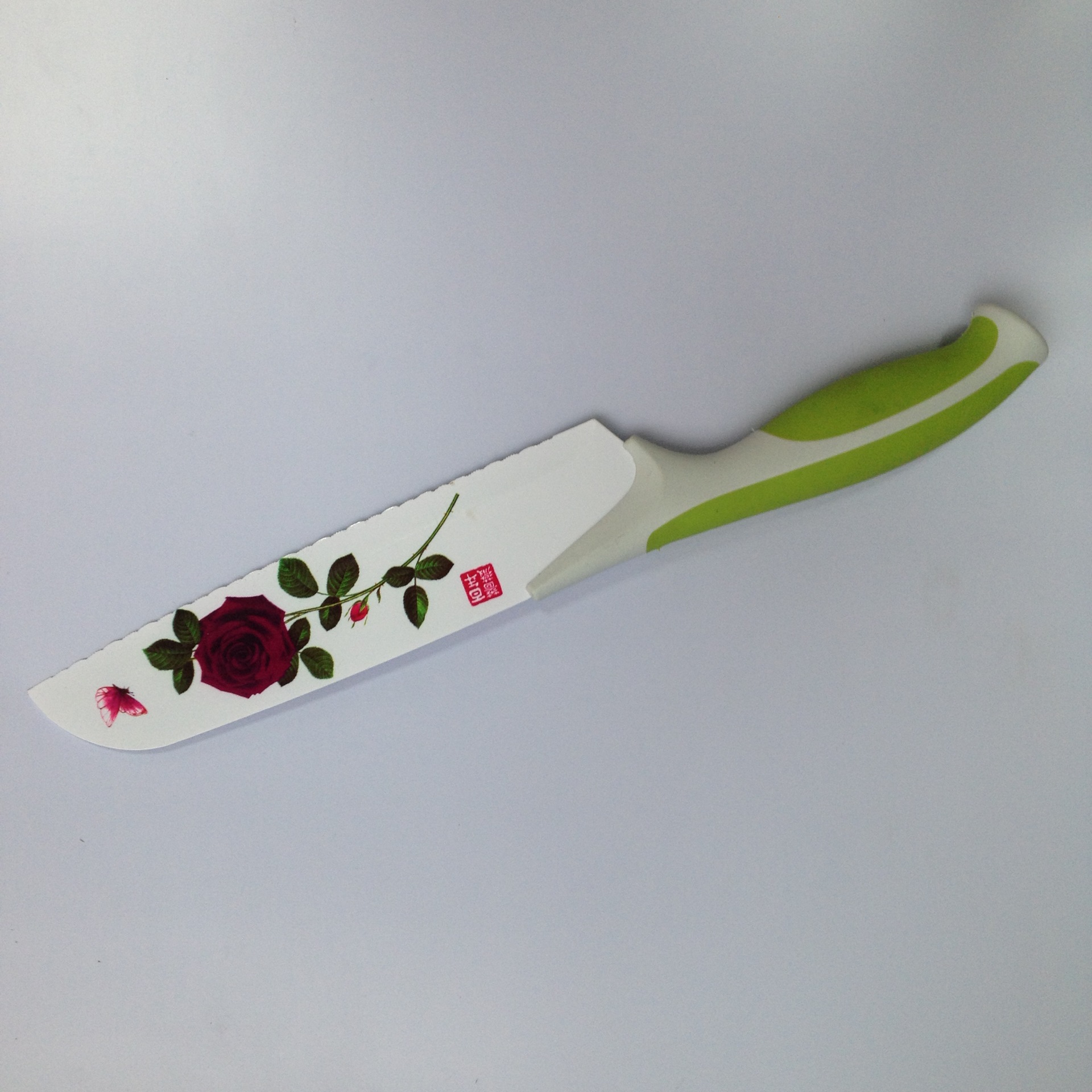 印花百年蔷薇五件套 厨房刀具 菜刀 玫瑰花刀 展销刀