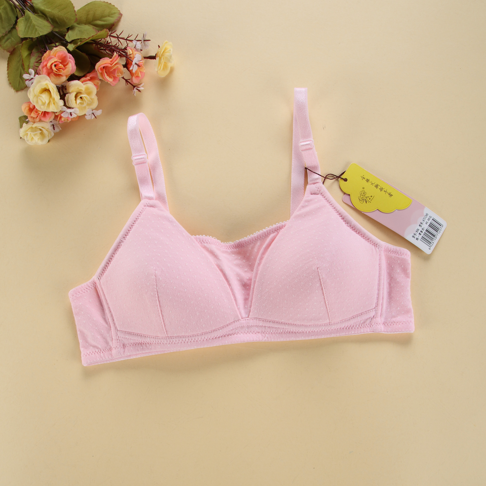 厂家直销新品少女薄棉三角杯 防走光棉质学生文胸少女内衣