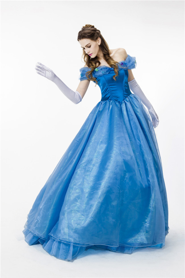 童话电影灰姑娘动漫公主裙蓝色礼服长裙公主cosplay