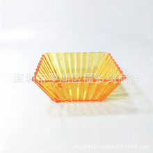 亚克力橙色PS塑料甜品碗小吃碗 干果盘酒店KTV四方形小吃碟