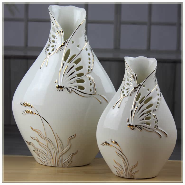 2015家饰家居 私人定制陶瓷工艺品中国古典元素白瓷花瓶摆件批发