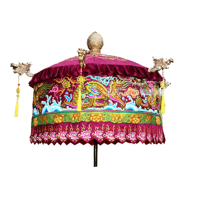 包邮厂家直销上品龙盖佛教精品绣品宝盖黄龙伞佛堂挂饰宝盖供品