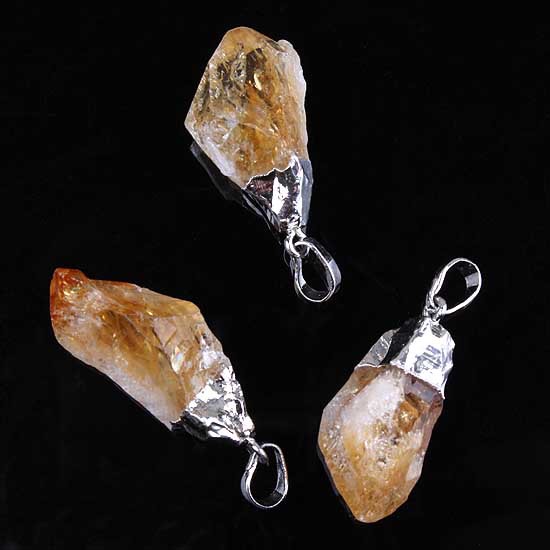 特价批发欧美爆款 天然水晶吊坠 水晶牙镀金 时尚外贸饰品