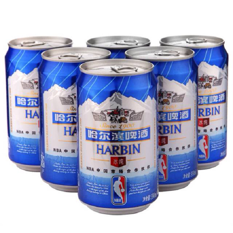 批发 哈尔滨冰纯啤酒 330ml*24听