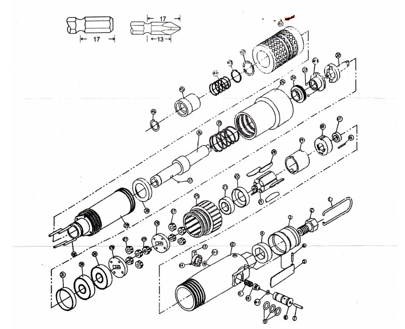 耐比士4155风批 可调扭力离合式半自动风批 扭力可控不残留应力
