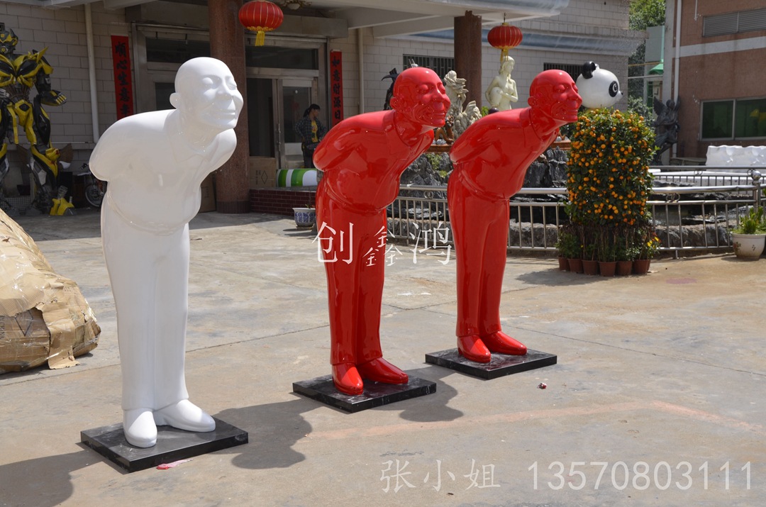 厂家直销玻璃钢仿真人物雕塑玻璃钢迎宾人物