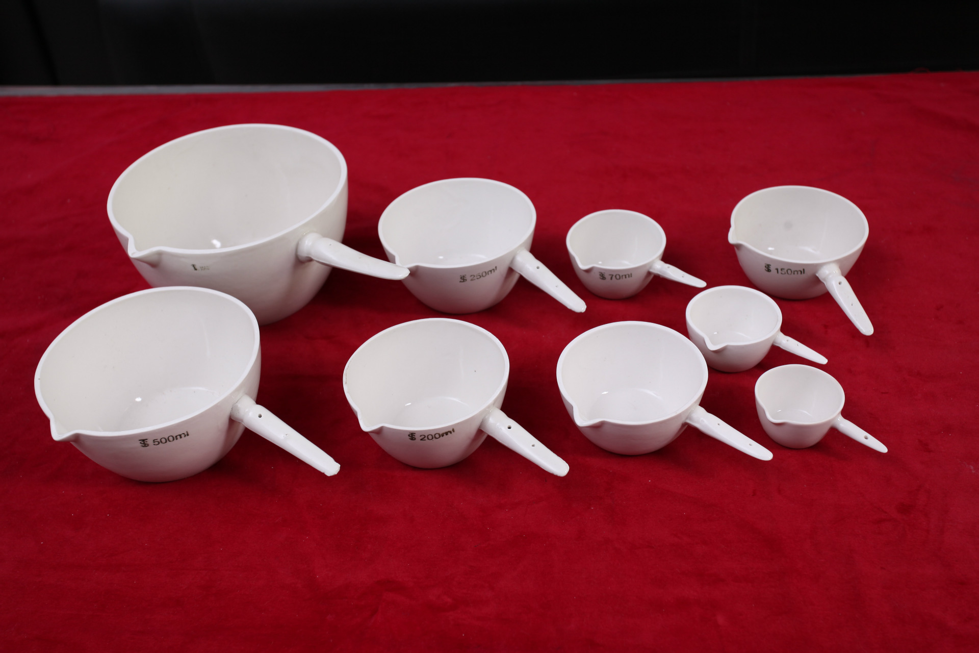 陶瓷柄皿  带柄坩埚 带柄蒸发皿 50ml~1000ml  平底