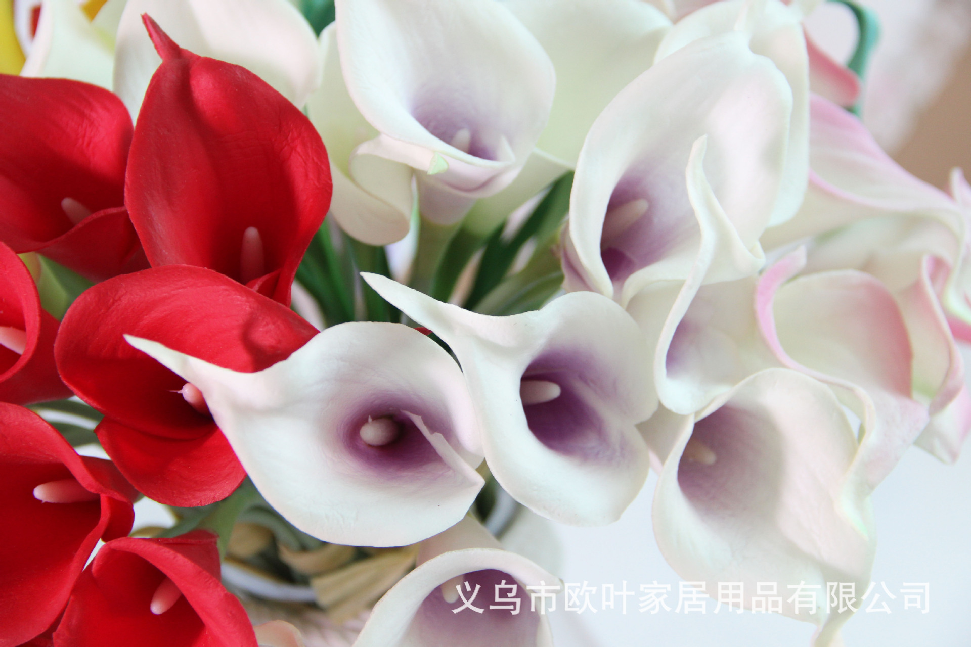 多色**手感迷你马蹄莲仿真花 装饰工艺品喇叭花pu假花厂家.
