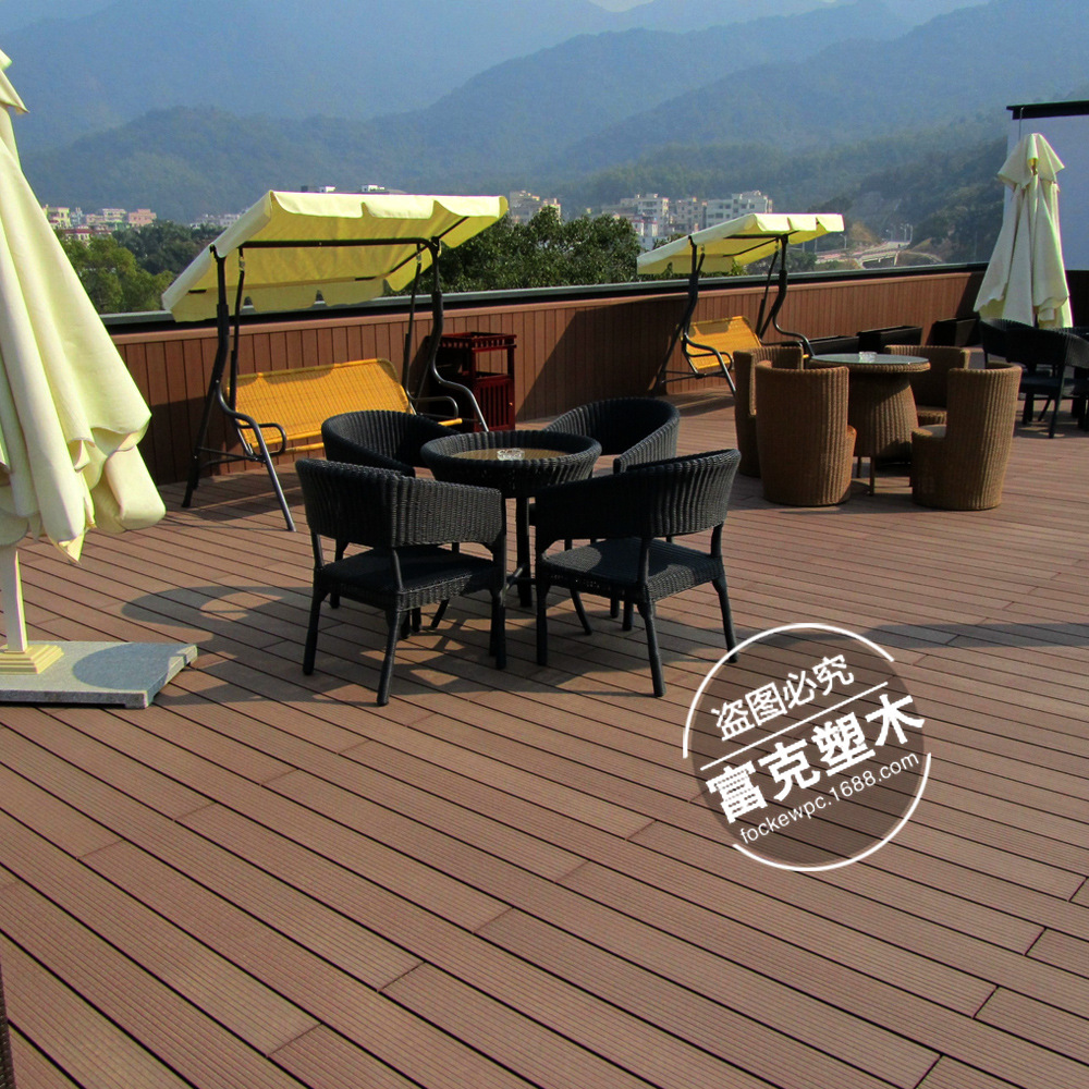 二代共挤塑木地板露台花园设计生态木塑地板140x25m