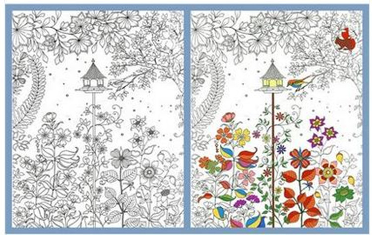 秘密花园 secret garden 英文版填色本涂色本儿童礼物