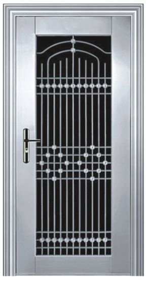 304不锈钢玻璃防盗对开门