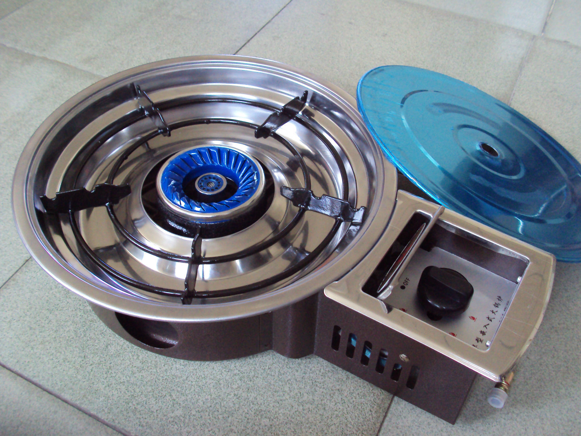 厂家直销韩式特色100蓝旋盖猛火灶 豪华型节能嵌入式燃气火锅炉