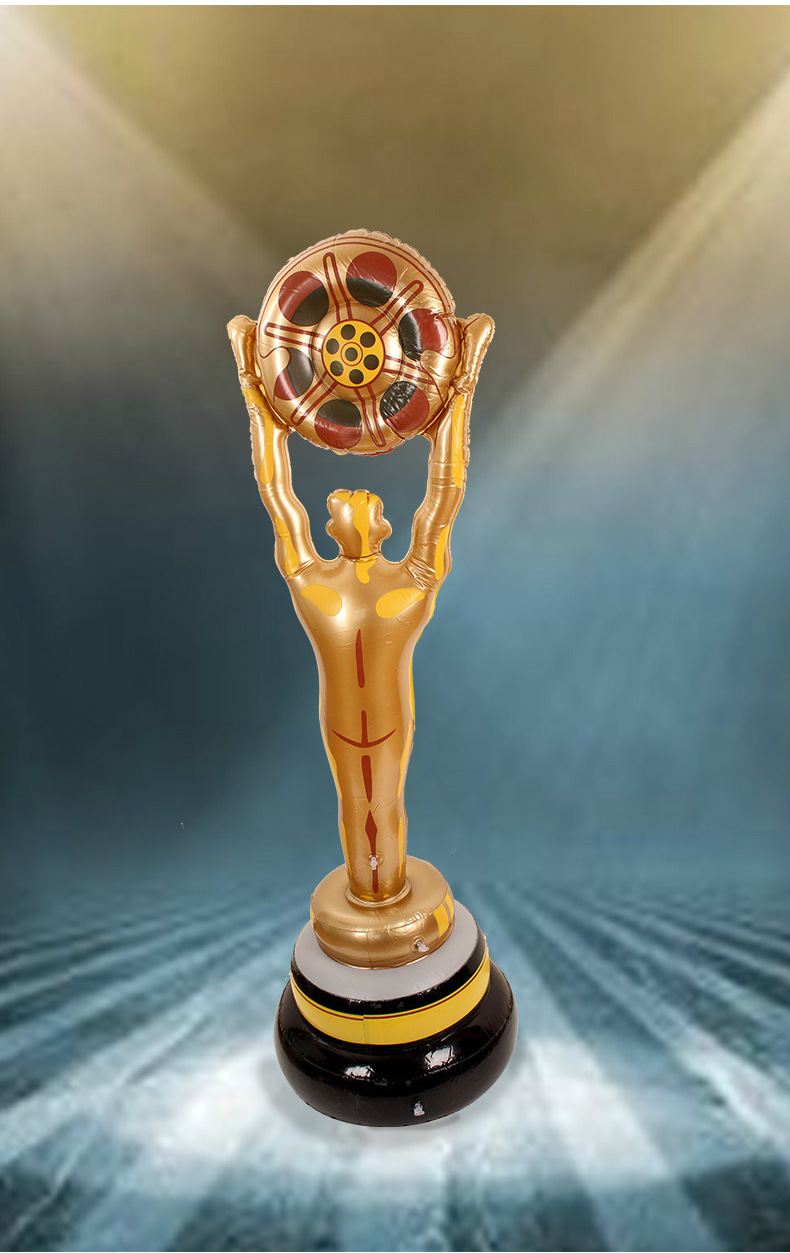 现货批发 充气仿真奖杯pvc奥斯卡小金人舞台表演道具装饰品