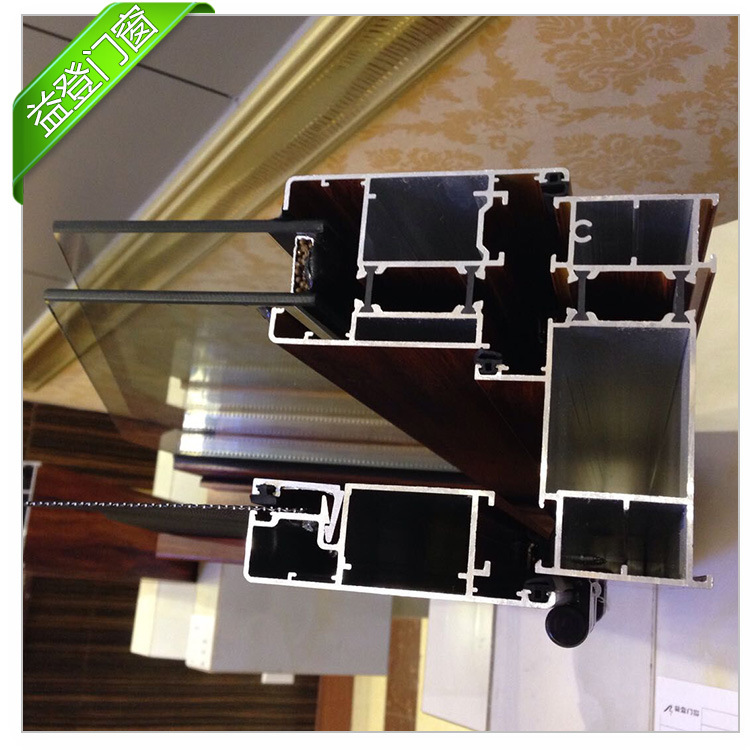 厂家供应108断桥铝合金平开窗内开内倒外开防盗网连体平开窗