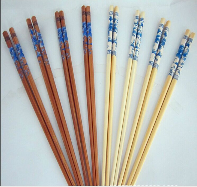 健康环保不褪色各式菊花图案筷子纯天然竹筷厨房必备餐具支持混批