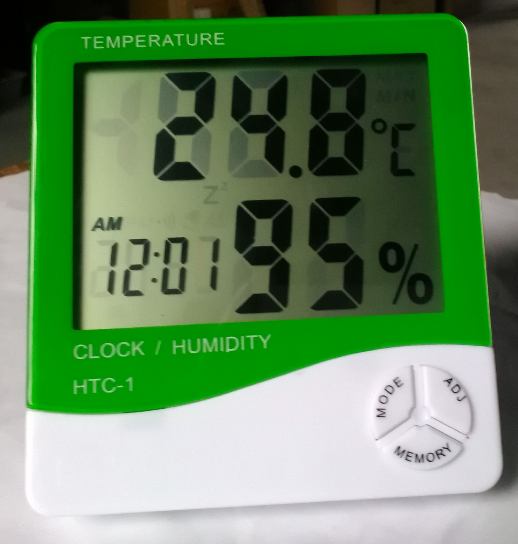 大屏幕家用温湿度计高精度室内数字电子温度计htc1带闹钟