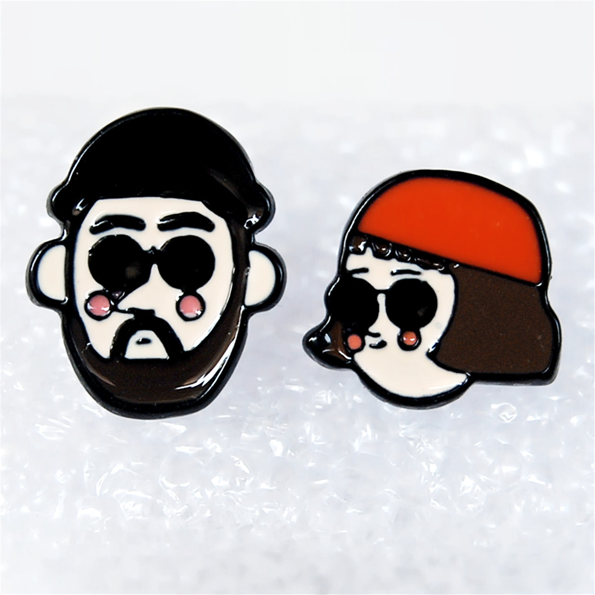 这个杀手不太冷里昂玛蒂尔达不对称耳钉耳环日韩原宿男女耳饰