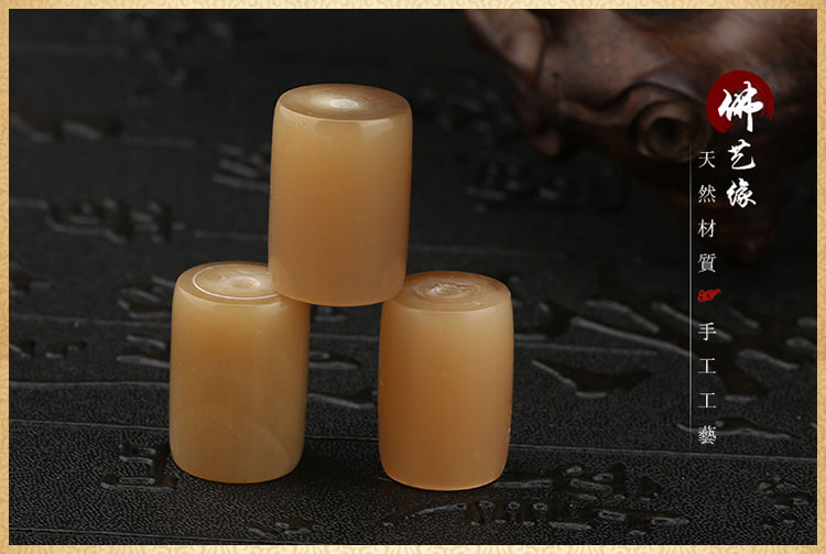 天然白花牦牛角两通长柱配珠散珠桶珠鼓珠金刚星月菩提子藏式配饰