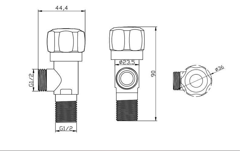 全铜冷热水三角阀304不锈钢加厚加长进出水阀热水器马桶止水开关