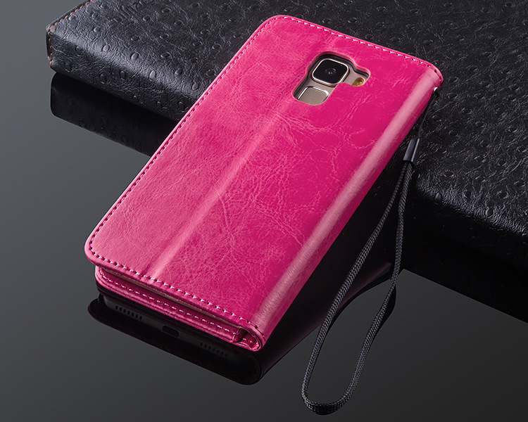 华为荣耀7手机壳翻盖荣耀7手机套支架防摔皮套保护套钱包 疯马纹