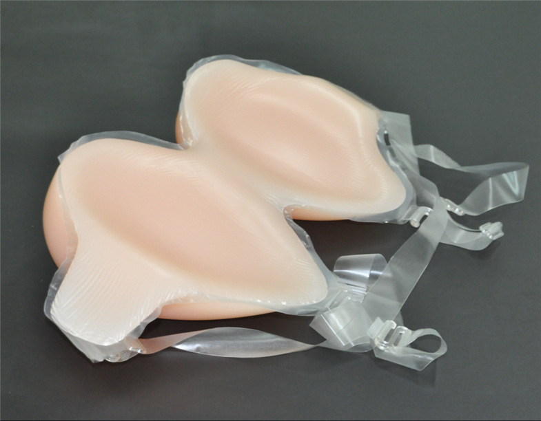 厂家直销硅胶义乳 水滴型肤色1000g连体变装义乳伪娘假乳房假胸