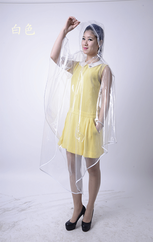 eva创意韩版全透明彩色包边雨衣自行车电动车雨披