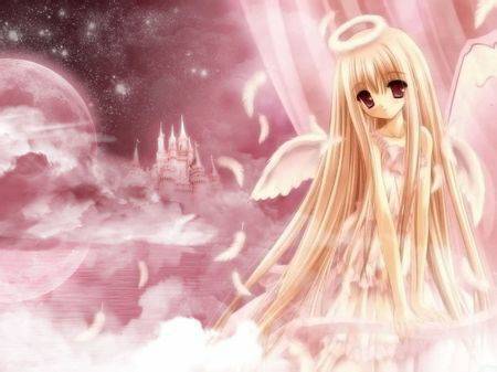 简单带有光圈翅膀天使图片