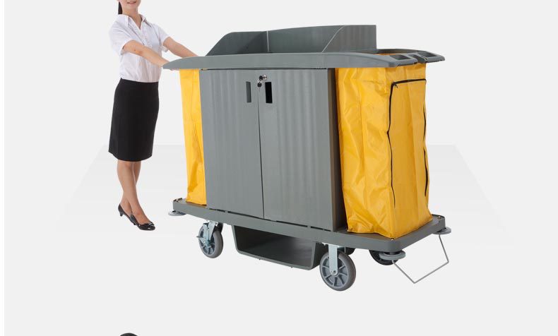 白云酒店清洁手推车af08172保洁杂物车 多功能物业布草车 客房用