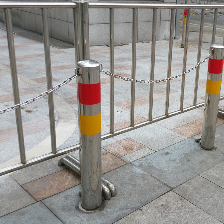 304不锈钢可上锁活动路桩 固定路柱 防