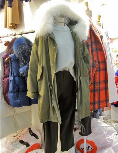 2015东大门新款韩版avenue seoul千颂伊超大毛领中长羽绒服女潮