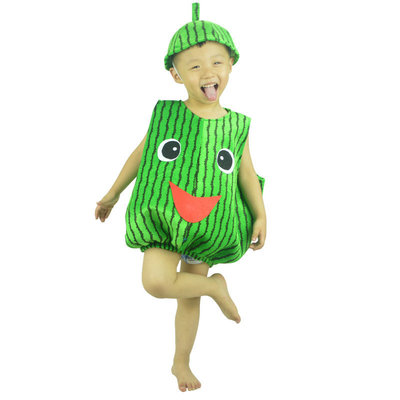 化妆服饰道具-万圣节化妆舞会派对聚会儿童装扮服装新款西瓜服cos水果