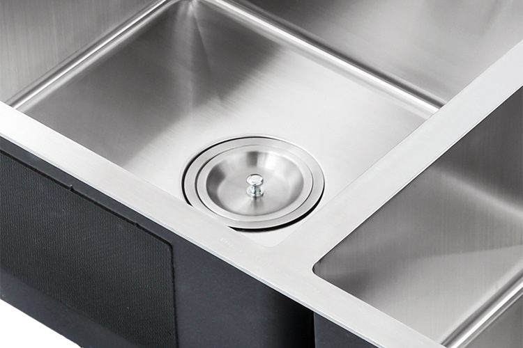 凯普顿加厚双盆sus304纯手工水槽 厨房洗菜盆不锈钢拉丝水槽批发