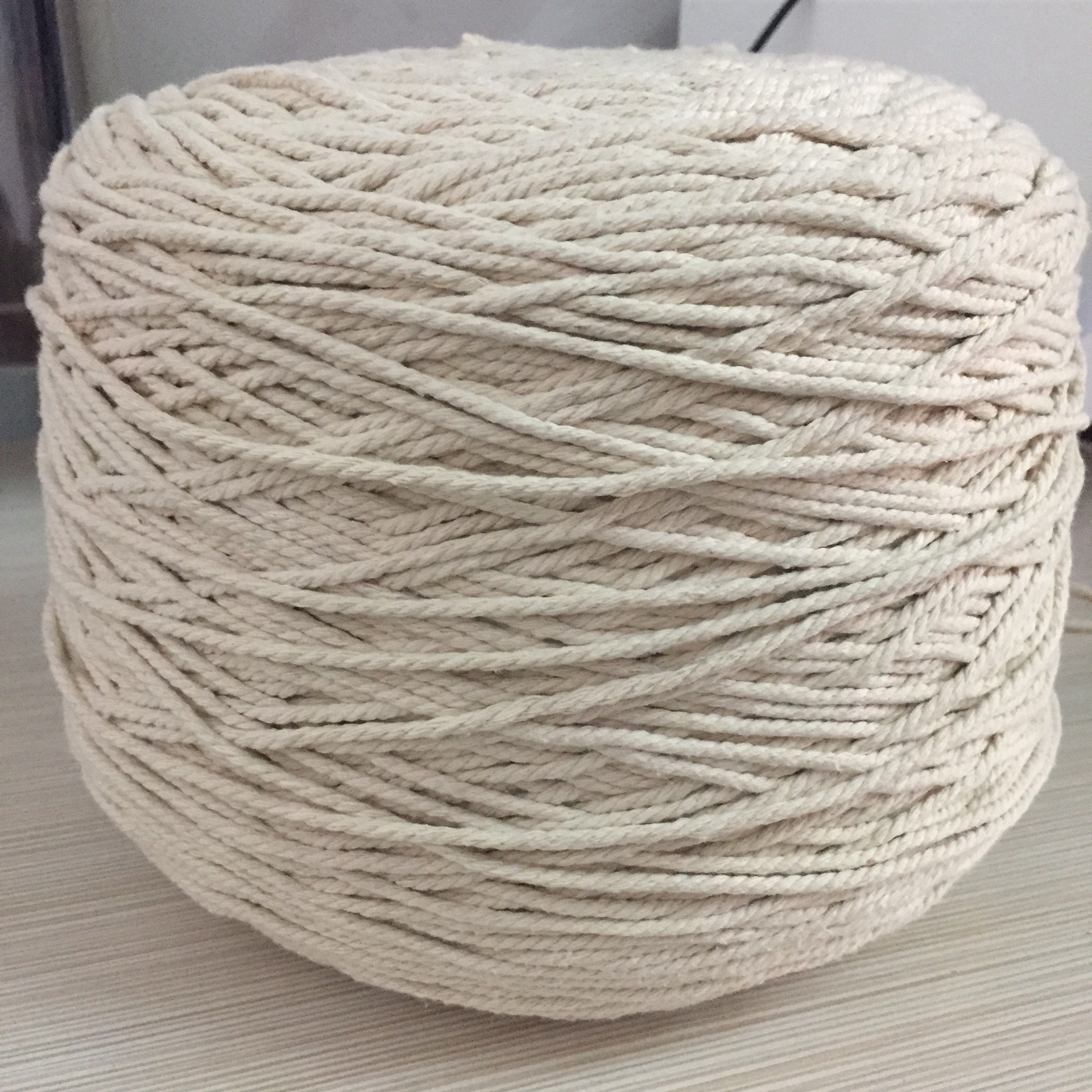 现货供应 本白色3mm圆三股棉绳批发 棉3股麻花拧绳子