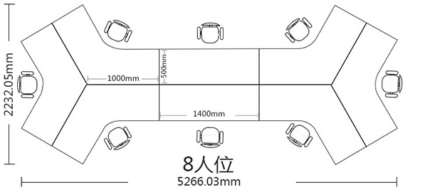 昌顺办公家具 办公桌卡位组合3/6人员工作位职员屏风办公桌可定制