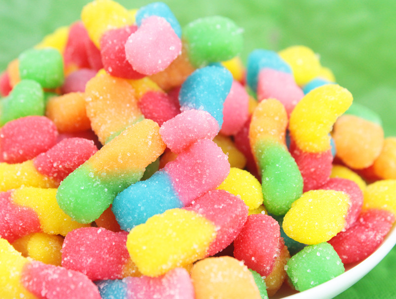 小虫橡皮糖258g 果汁软糖 qq糖酸小虫果糖 易拉罐装