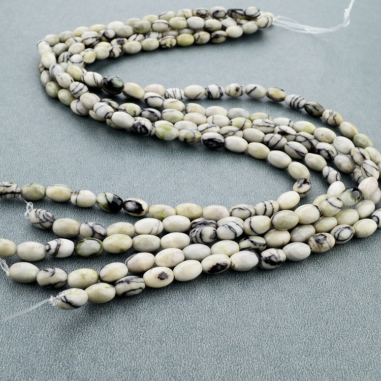 diy饰品配件散珠5*8mm黑网络石米珠品种齐全厂家批发